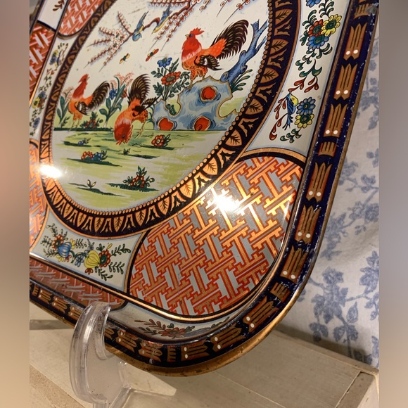VTG Daher Decorated Ware Rooster Square Metal Tray - Picture 4 of 7